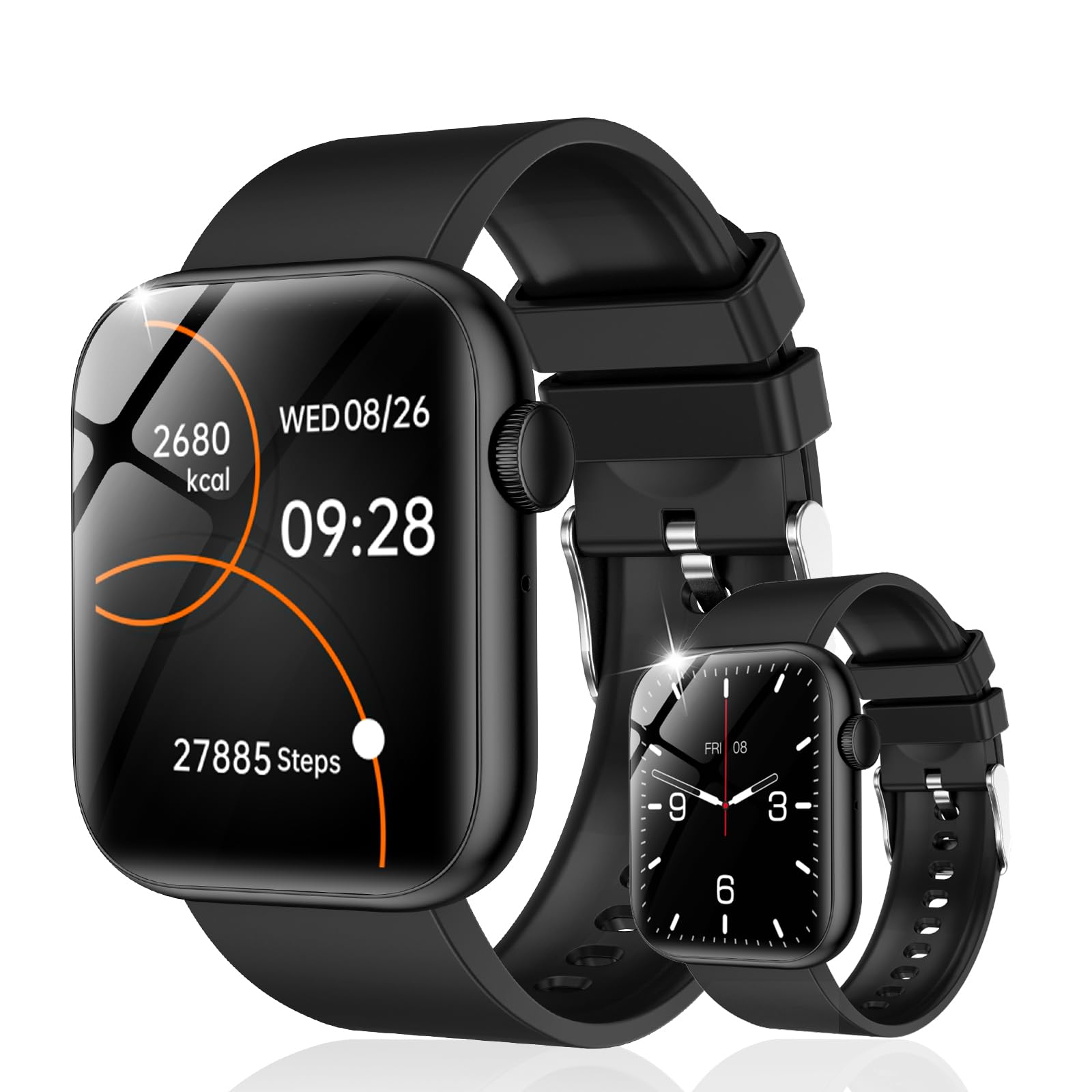 スマートウォッチ Seefox【2024業界新登場】Bluetooth5.2通話機能付き 1.85インチ大画面 活動量計 腕時計 歩数計 文字盤自由設定 GPS機能 100多種類な運動モード 多言語設