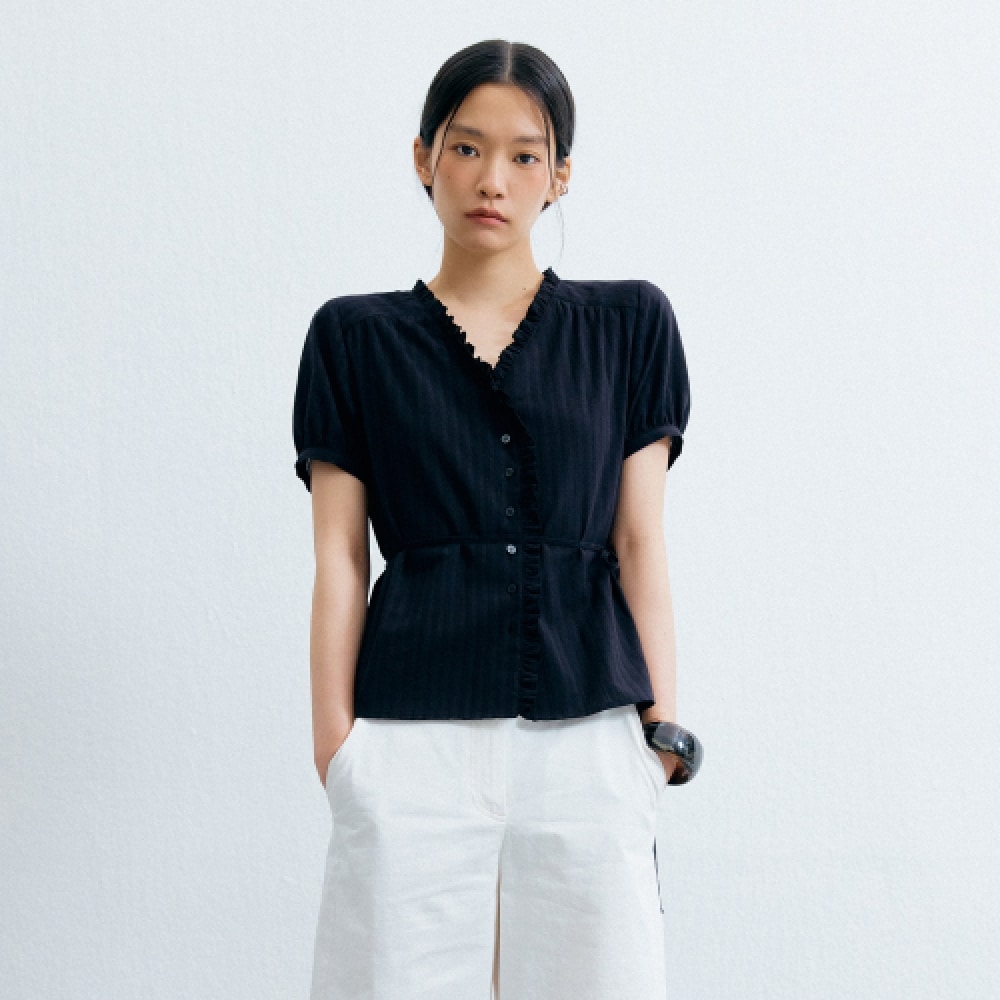 ミクソベルト付きフリルブラウス_MIWBWF709B