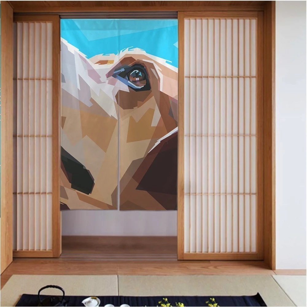 カーテン3456in 動物-カラフル-装飾-犬 良いドレープ滑らかでしわになりにくい