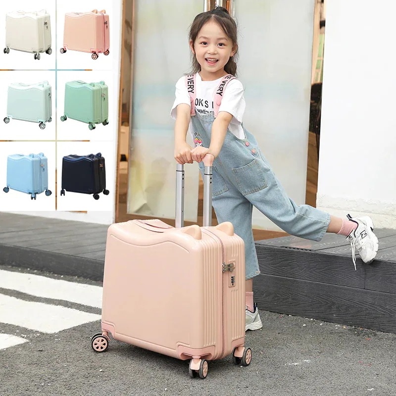 スーツケース搭乗軽量子供が乗れる軽量静音TSAロック大容量猫耳を携帯できるデザインがかわいい軽量スーツケース