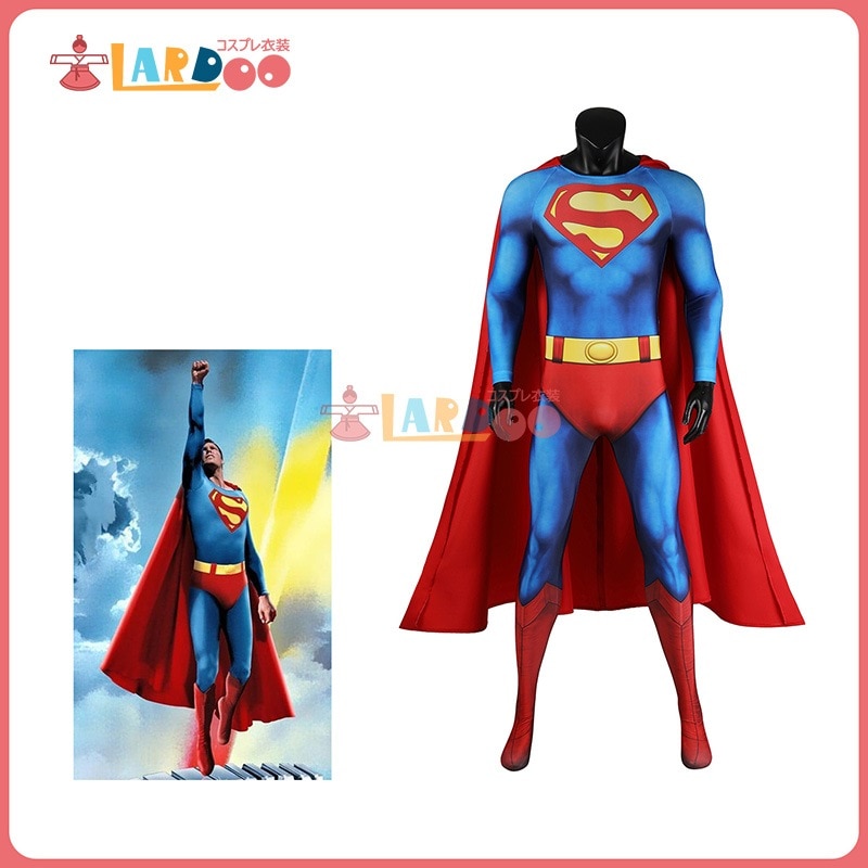 【工場直販 品質保証】 スーパーマン Superman 1978映画 クラーク・ケント コスチューム 全身タイツ/ボデイースーツ コスプレ衣装