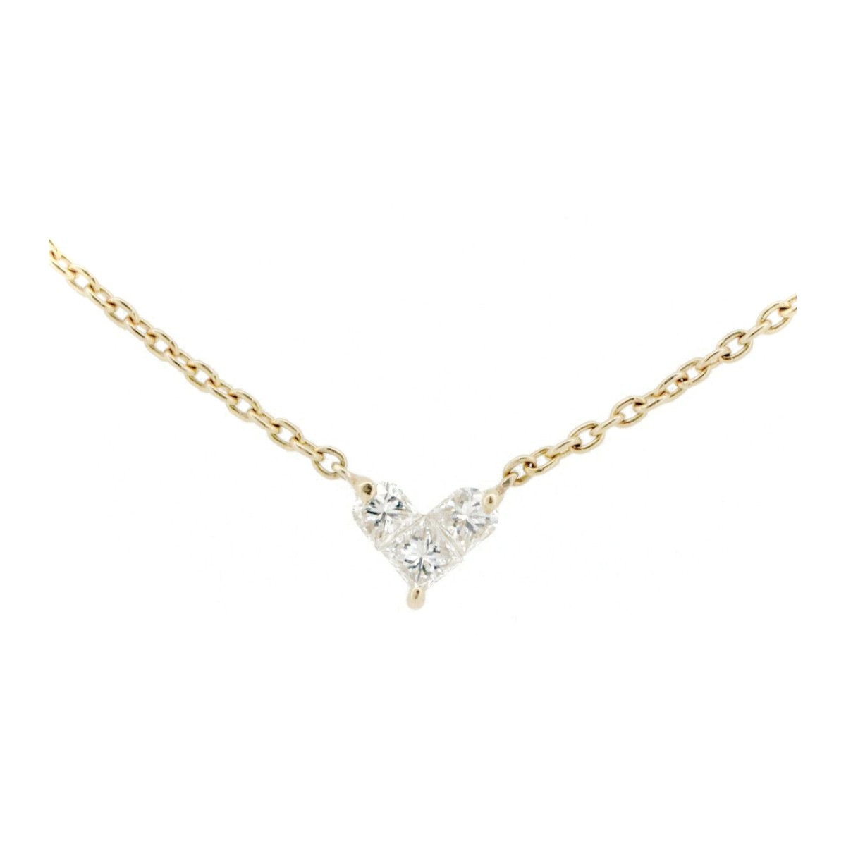 ミステリアスハート ダイヤモンド ネックレス 0.15ct K18YG(18金 イエローゴールド) 質屋出品