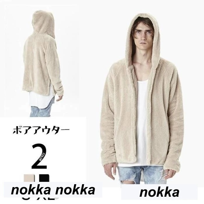 ブルゾン パーカー メンズ アウター ボア もこもこ 中綿 長袖 無地 保温 暖かい あったか