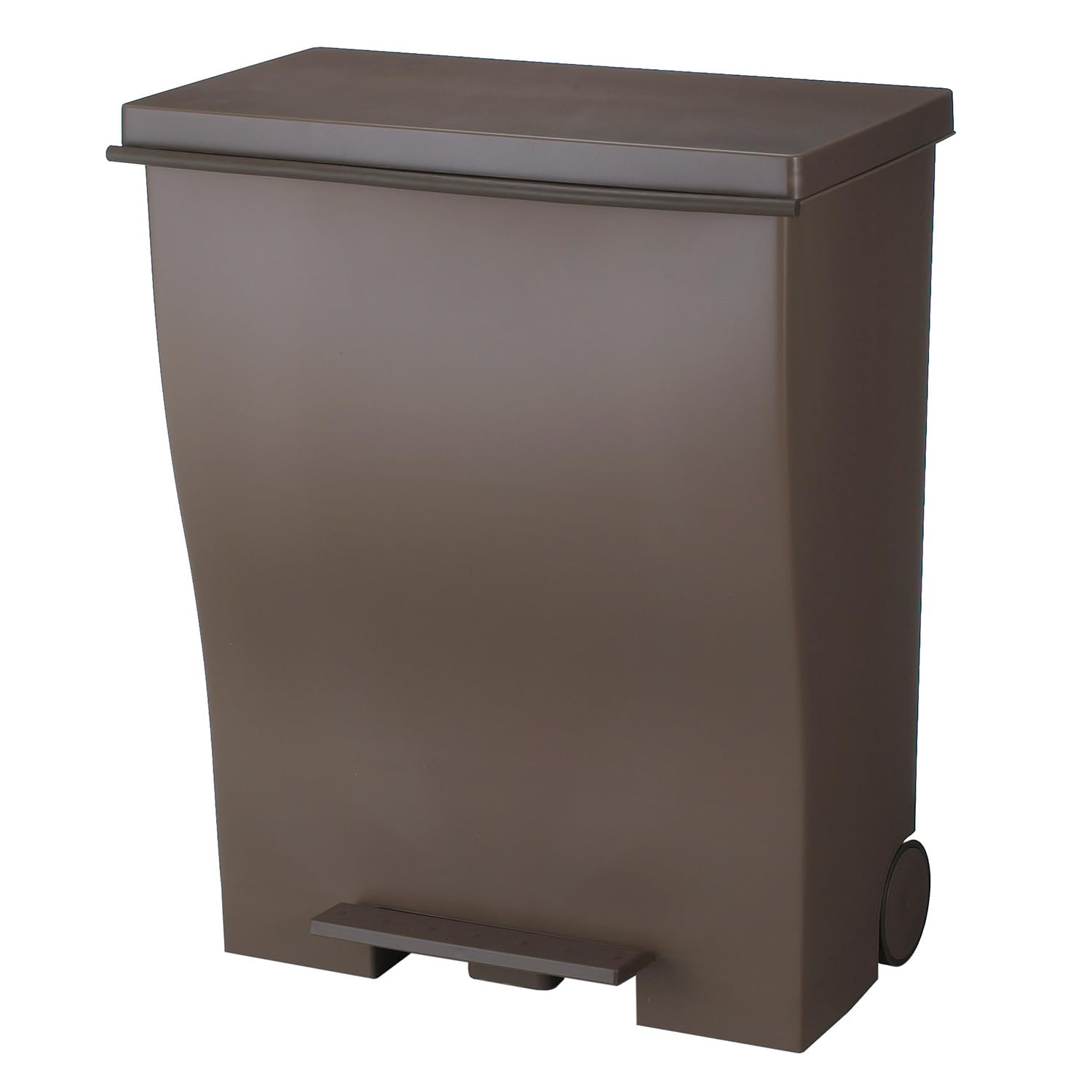 I mD (アイムディー) ゴミ箱 キャスター付 Kcud クード 横型 45lポリ袋 ワイドペダル (39L オールブラウン)