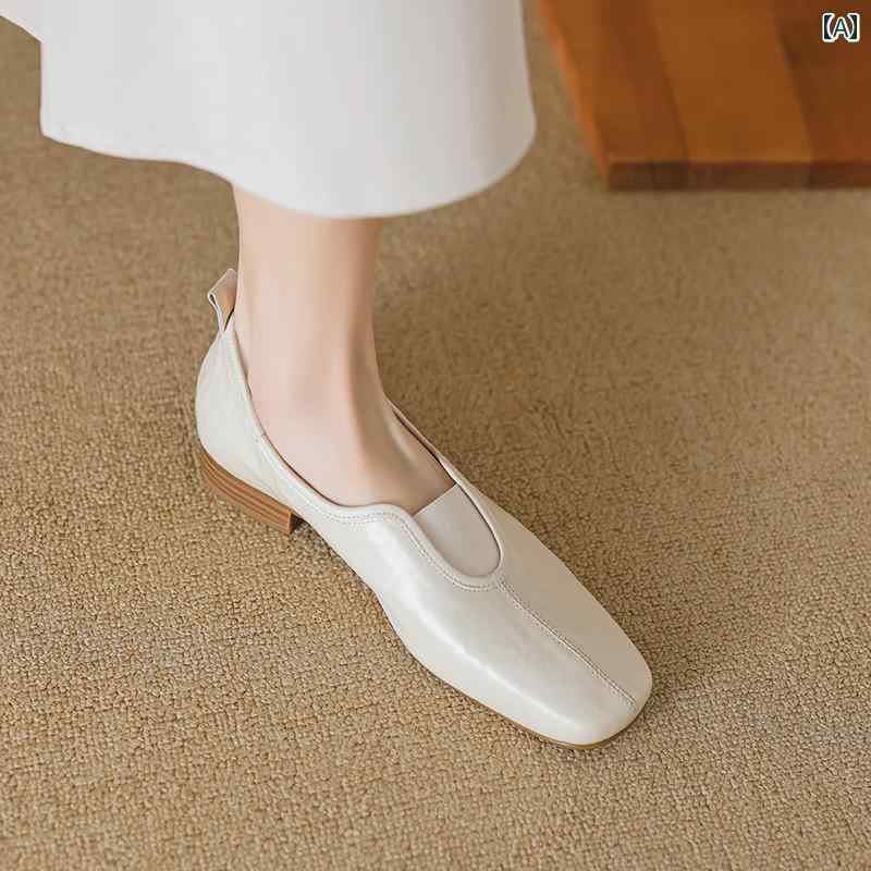 ローファー レディース 歩きやすい 通勤 通学 春 スタイル オフ ホワイト スーパー ソフト シープスキン 女性 英国 フラット シューズ ソフト ソール 快適 深口 シングル シューズ 8,088円