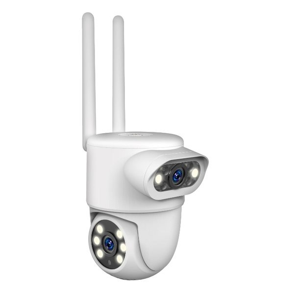 スマートカメラ 2眼/防水/首振/照明 KJ-207