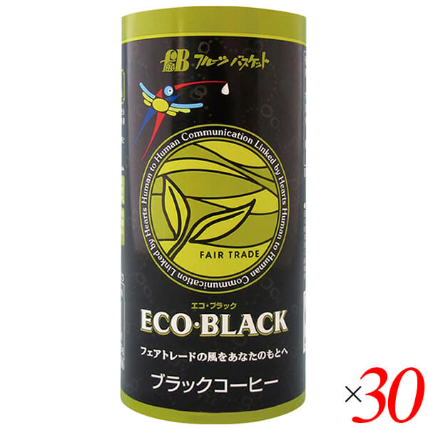 コーヒー 缶コーヒー ブラック ECOBLACK 195g 30個セット フルーツバスケット