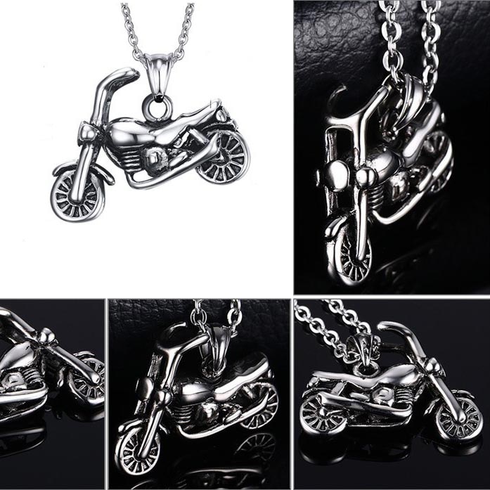 バイクペンダントトップ 単車 オートバイ 3D 立体 ユニーク 首飾り アクセサリー 男性 女性 メンズ レディース ツーリング 2輪車 バイカー ライダー プレゼント STT00-00-0135