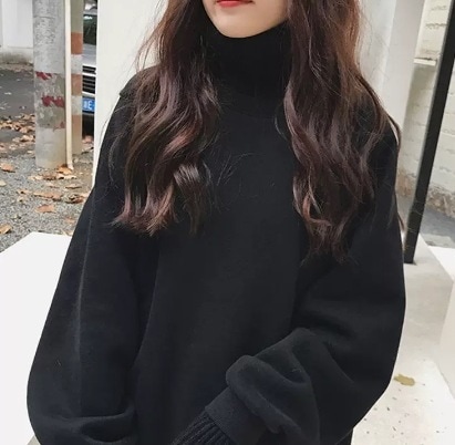 個性的 トップス セーター トレーナー 袖あり 長袖 タートルネック ワイド 厚手 かわいい 可愛い シンプル カジュアル おしゃれ お洒落 女子 こなれ感 ラフ キュート ガーリー
