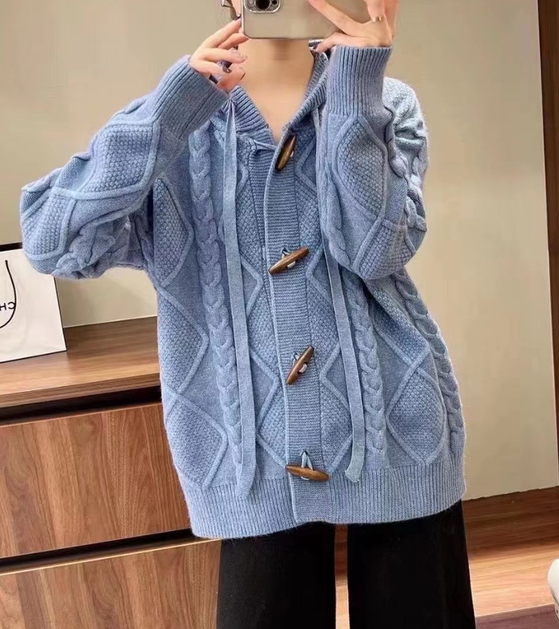 デート モテアイテム プルオーバー パーカー ざっくりニット 長袖 フード付き ケーブルニット リブニット ウール 可愛い きれいめ 上品 おしゃれ かっこいい 可愛い ラブリー キュート
