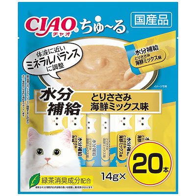 他サイト： CIAO(チャオ) ちゅ～る 水分補給 とりささみ海鮮ミックス味 20本入りの商品画像