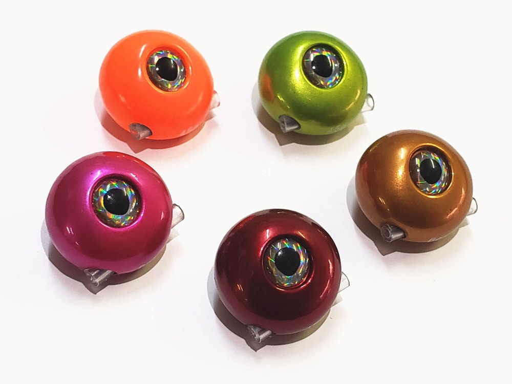 タングステン (75g 4個) タイラバ ヘッド 鯛ラバ シンカー 保護チューブ付 柿 赤 緑 茶 紫