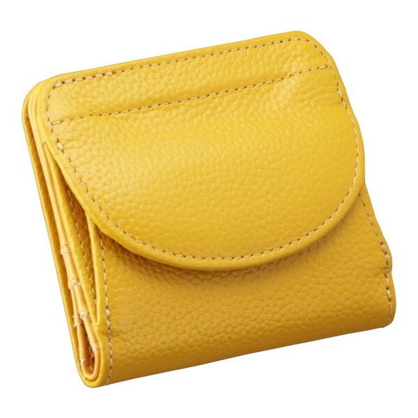 小田清 豊岡工房 牛革コンパクト財布 イエロー 390318