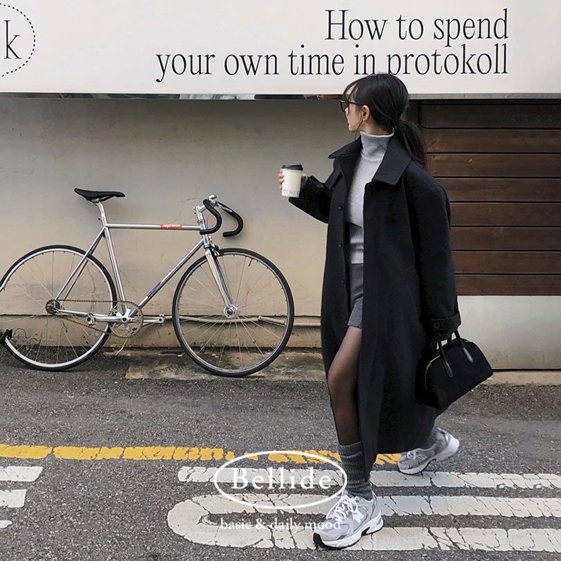 [BELLIDE MADE] ヒドゥンオーバーフィットシングルロングコート ct1048