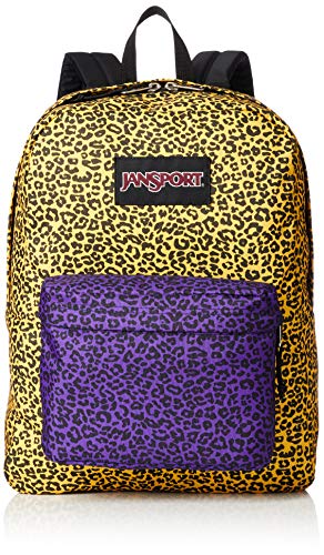 偉大な JanSport Black Label Superbreak Backpack - Lightweight School Bag Yellow Leopard Life Print 並行輸入品 リュック・デイパック