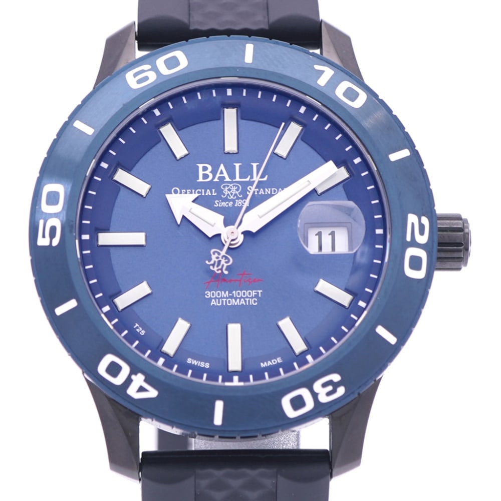 新品同様 自動巻き ストークマン NECC DM3090A-P11J-BE 腕時計 ステンレススチール/ラバー/DLC ブルー 1680【中古】 メンズ