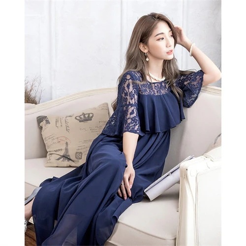 【迅速な出荷】パーティードレス 結婚式 ワンピース Aライン フォーマル 袖あり 成人式 同窓会 謝恩会 20代 30代 大きいサイズ 成人式 二次会 ロング 披露宴 レース 5,380円