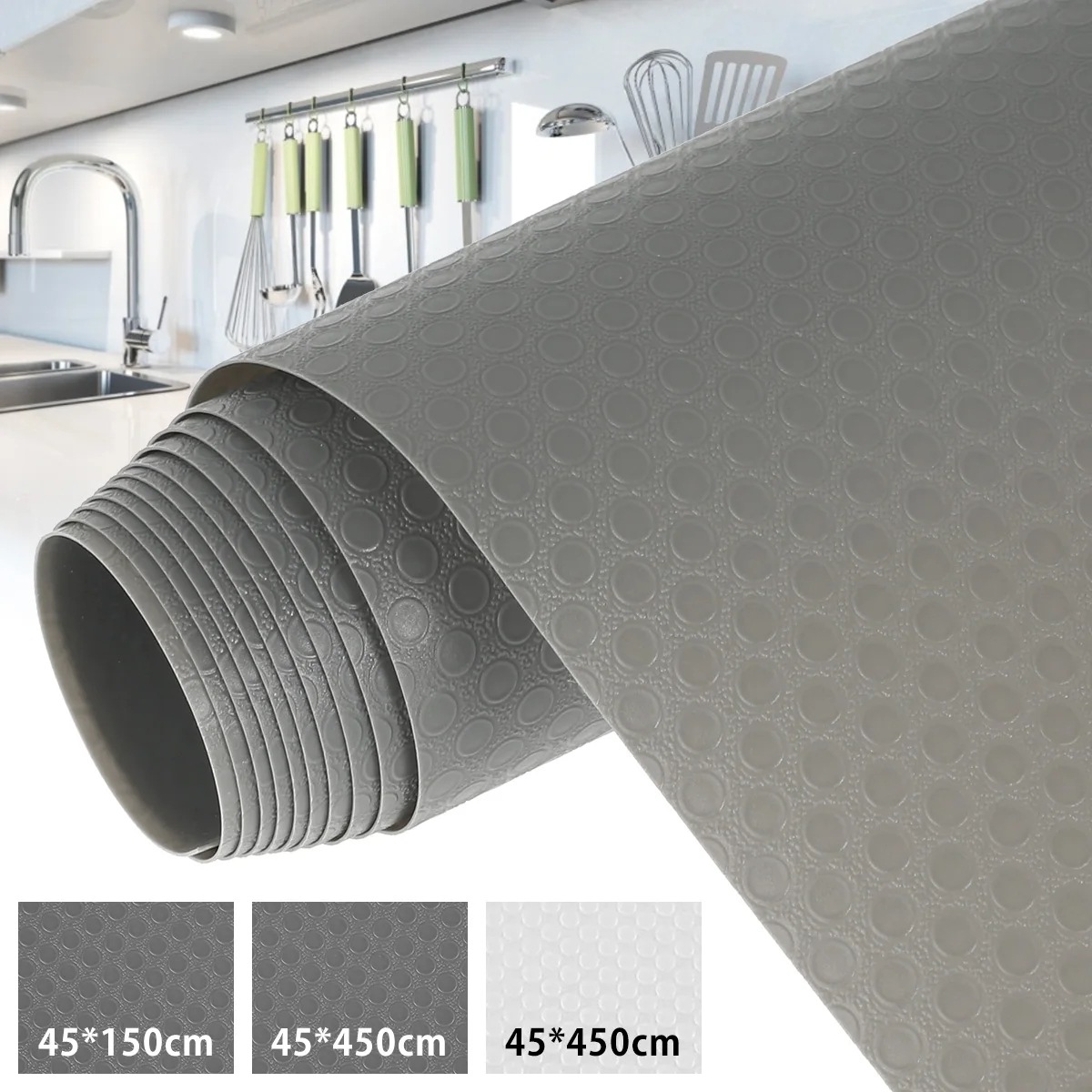 Eva-滑り止めの棚の裏地,食器棚のマット,キッチンの棚,テーブルトップ,グレー - 15