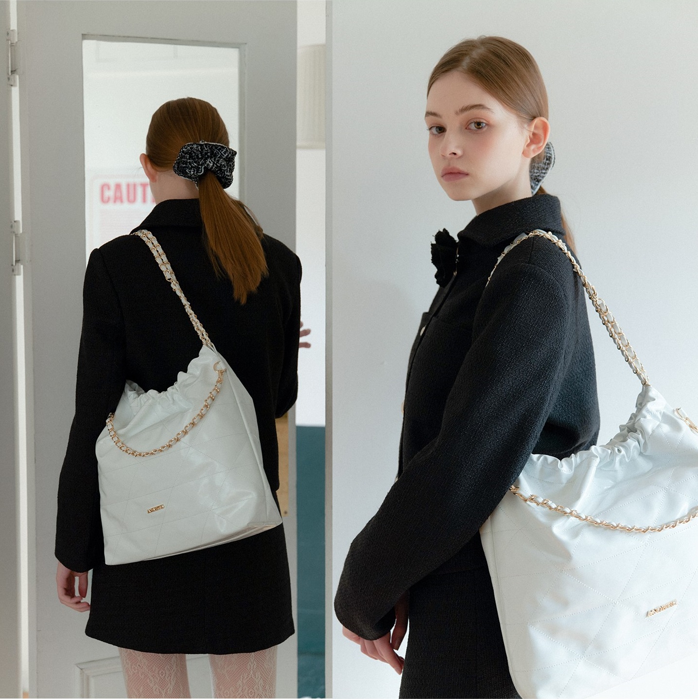 ANOETIC [限定販売] ANC DRAW CHAIN SHOULDER BAG_WHITE 17,466円