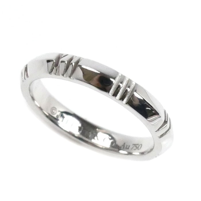 TIFFANY&Co. ティファニー K18WG ホワイトゴールド アトラス Xクローズド ナロー リング・指輪 9.5号 3.7g レディース 中古 美品 46,200円