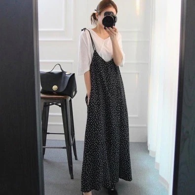 サロペット オールインワン ワイドパンツ フレア ロング丈 ハイウエスト 薄手 透け感 大人可愛い きれいめ シンプル おしゃれ マタニティ ママ 春 夏 秋 デート お出かけ リゾート XL 2XL