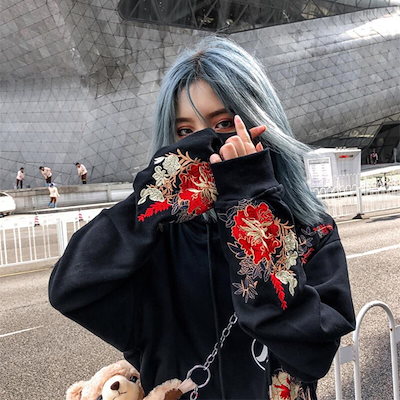 GIBOUS CHINA LOGO UV CUT パーカー　チャイナ チャイナ服 シルエット カッコいい シンプル チャイナパーカー