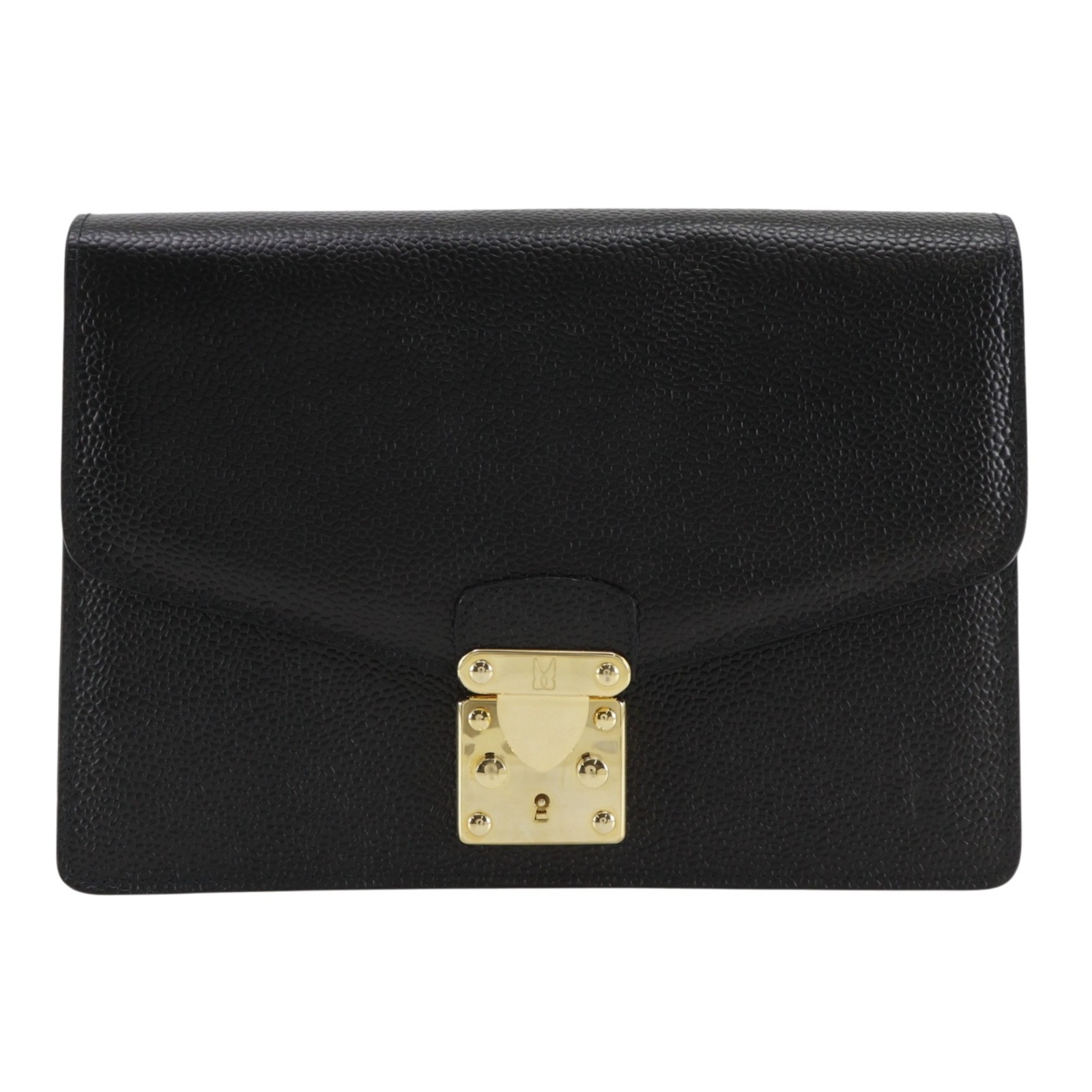 MORESCHI モレスキー セカンドバッグ レザー 黒 メンズ 中古品 A-ランク