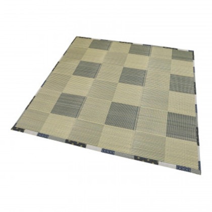 大島屋 い草ふっくらラグ 唐草市松 ブラック 180x230cm