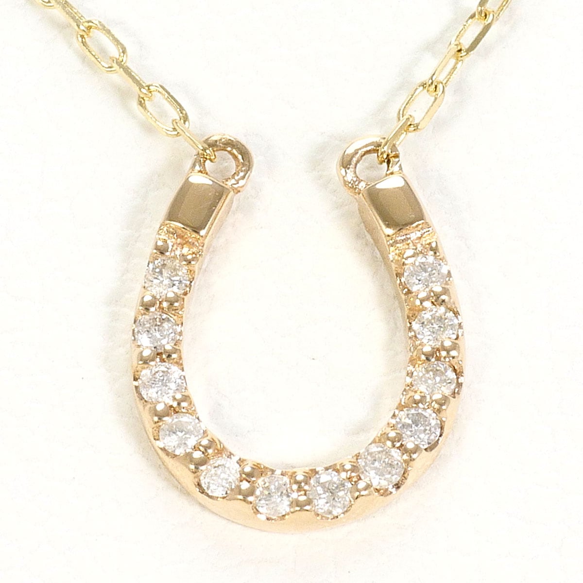 K10 10金 YG イエローゴールド ネックレス ダイヤモンド 0.06ct 総重量約0.8g 約40cm 中古