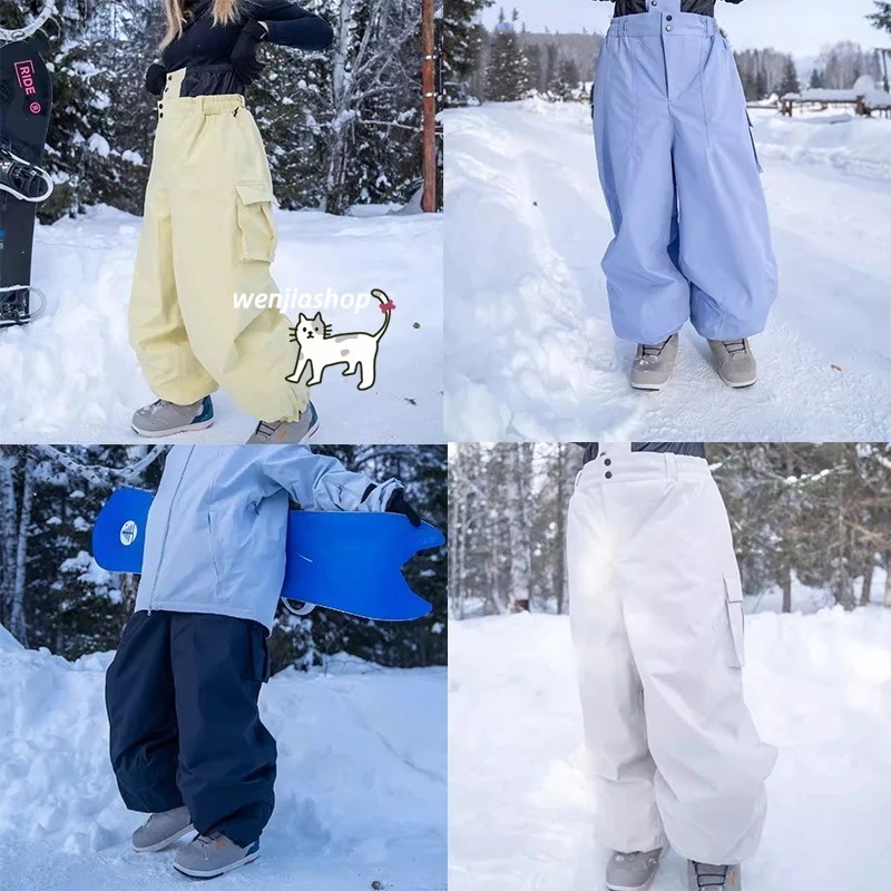 スノーボードウェアパンツカーゴパンツズボン単品レディースメンズ男女兼用韓国風3L防水15000mmスノーボードスノボウェアスキーウェアスノボーウェア防寒防水防風