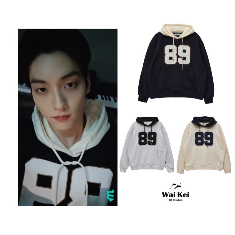 [TXTスビン着用] ColorBlock 89 Logo Hoodie 3Colors / 韓国アイドル / ユニセックス