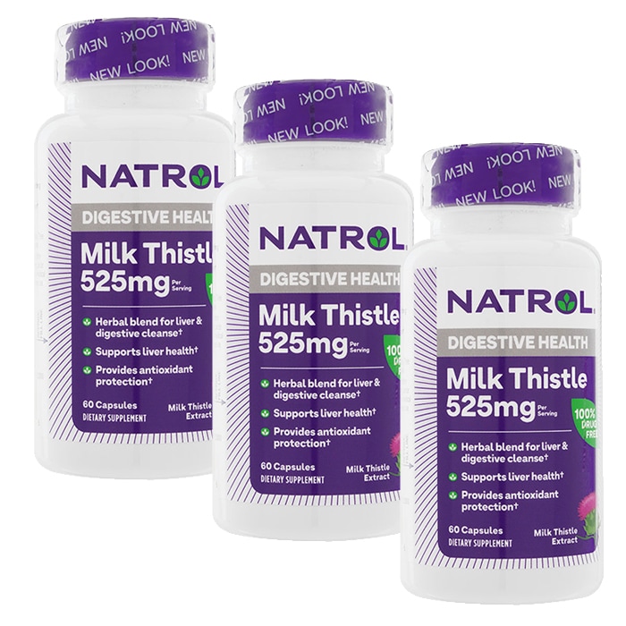 ミルクシスル ディジェスティブヘルス 525mg 60錠 3本 Natrol　ナトロール　MilkThistleDigestiveHealth525mg60caps 海外発送便商品：日時指定不可