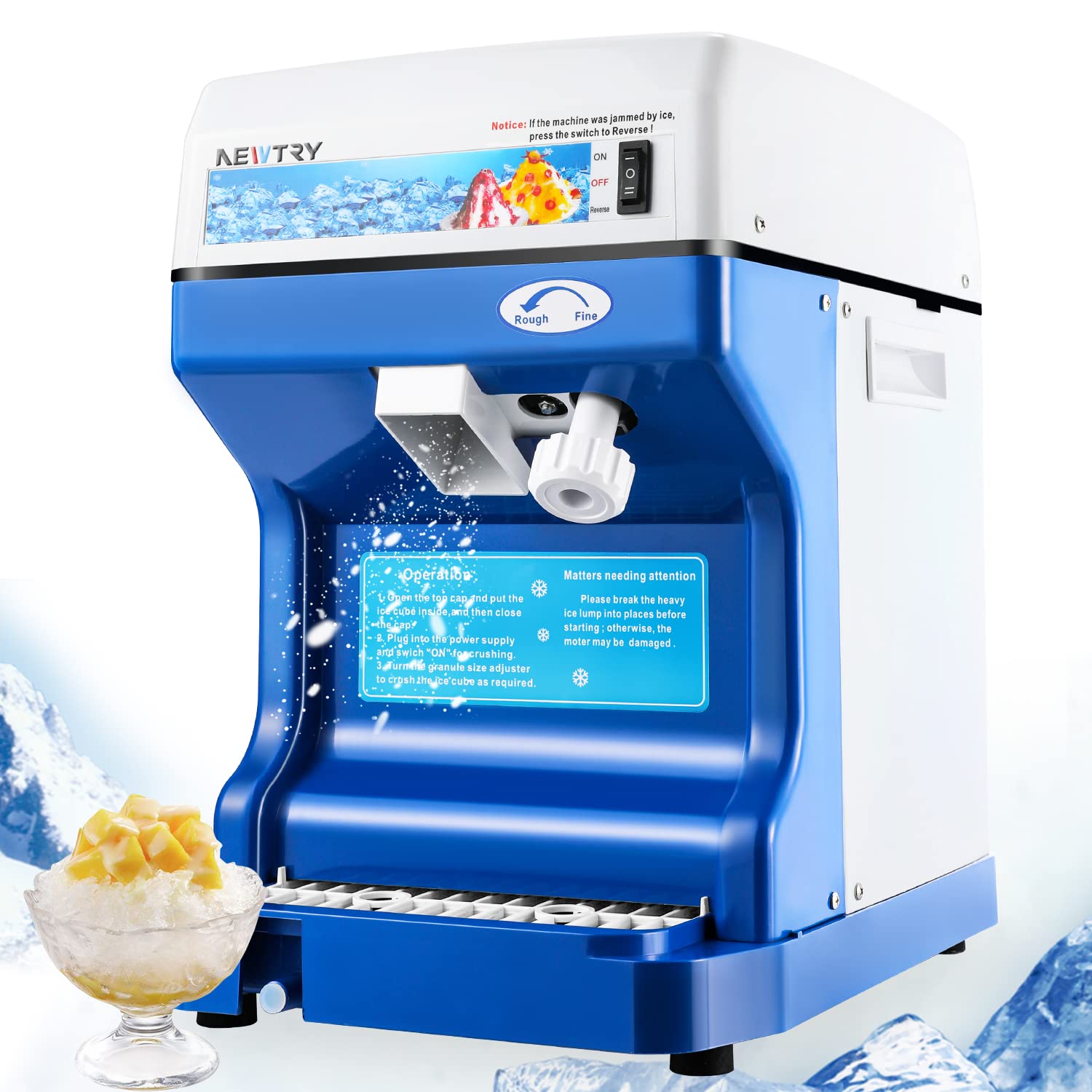 NEWTRY かき氷機 アイスクラッシャー かき氷メーカー 氷粉砕機 電動 業務用 家庭用 シャーベット スムージー作り 260Ｗ (110V) 27,050円