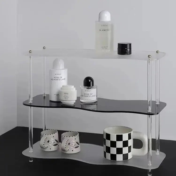 アクリル デスクトップラック 透明多層収納ラック カップディスプレイ 棚 韓国インテリア雑貨2391