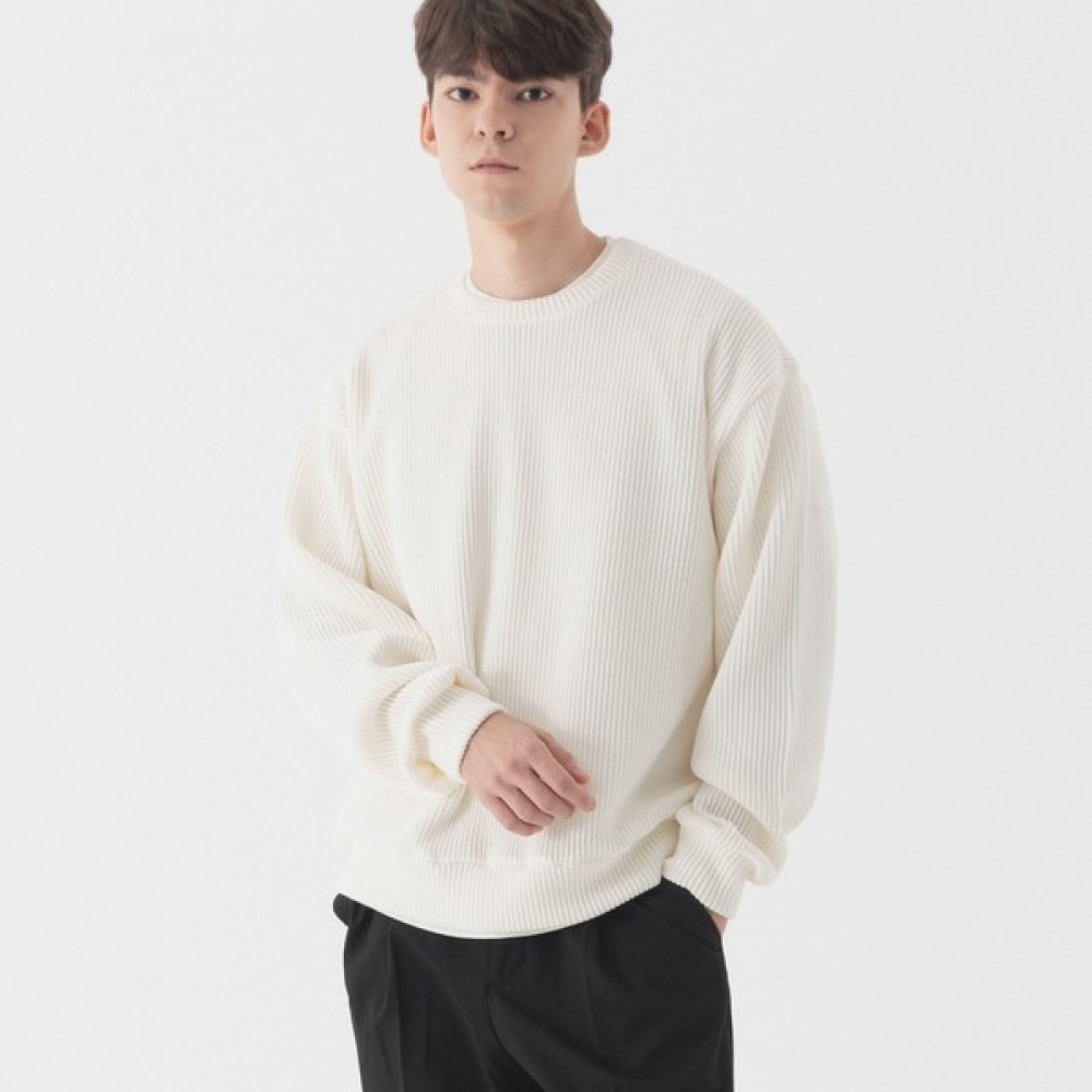 (Pianer) コンフォートオーバーフィットクルーネックニット (アイボリー)