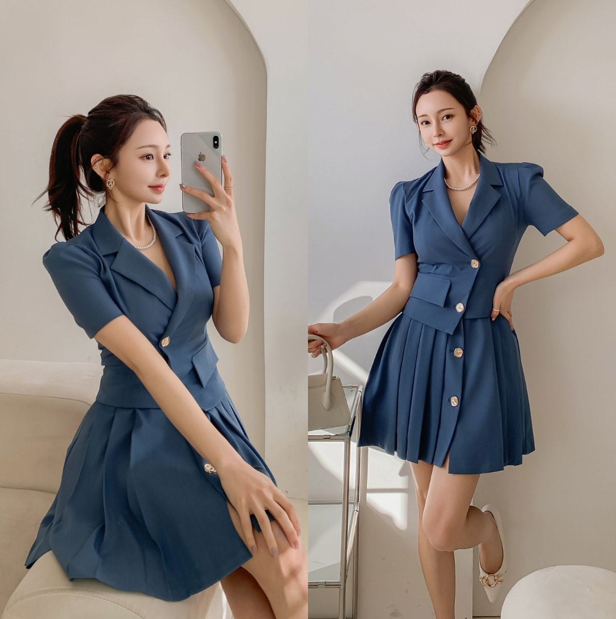 【韓国発】ブルージャケット風キャバドレス