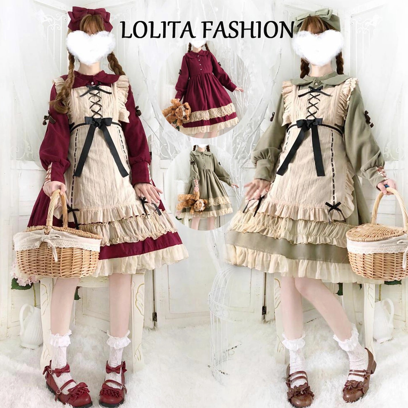 長袖ロリータワンピース 可愛いワンピース 甘ロリータ 甘ロリ エプロン付き プリンセスドレス お姫様風 ロリータ服 リボン フリル ゴスロリ 可愛いコスチューム コスプレ衣装 文化祭 学園祭 かわい 9,811円