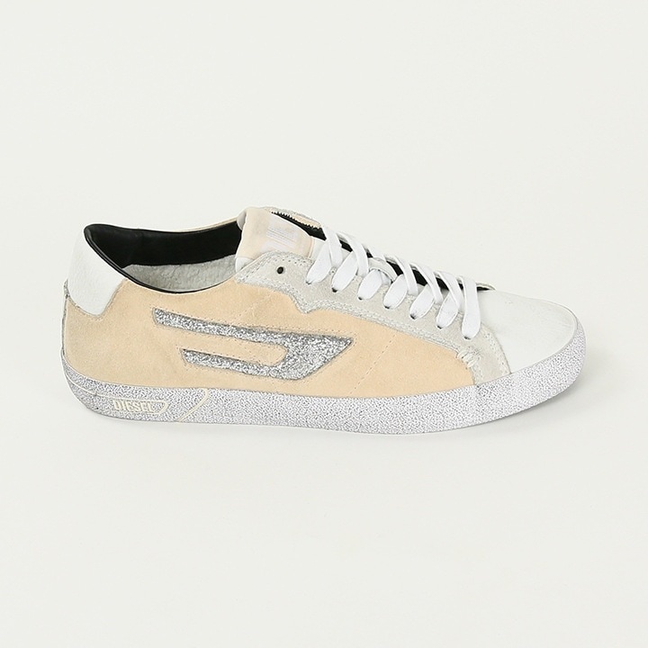 レザーローカットスニーカー 靴 レディース S-LEROJI LOW W ヴィンテージ汚し加工 グリッター Dロゴ die-l-k-f2-701 7,890円