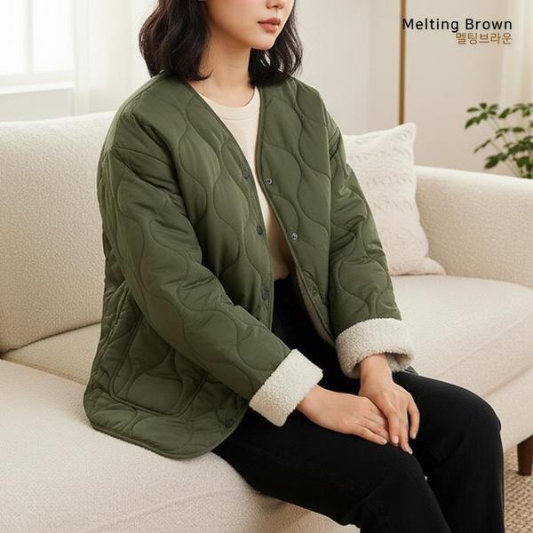 女性ノーカラーボアジャケット GM25