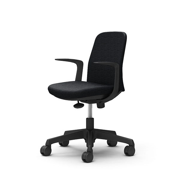 【納期約45日】オカムラ CD23CR FM31 ブラック Lives Entry Chair [オフィスチェア デザインアーム 5本脚(コンパクトタイプ) ブラックボディ ウレタンキャスタータイプ]