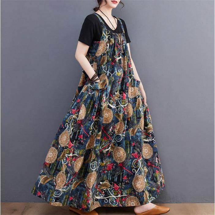 サロペット ワンピース オールインワン レディース 花柄ワンピース ジャンパースカート 花柄 春 夏 秋 ジャンパースカート カジュアル 可愛い タンクトップ