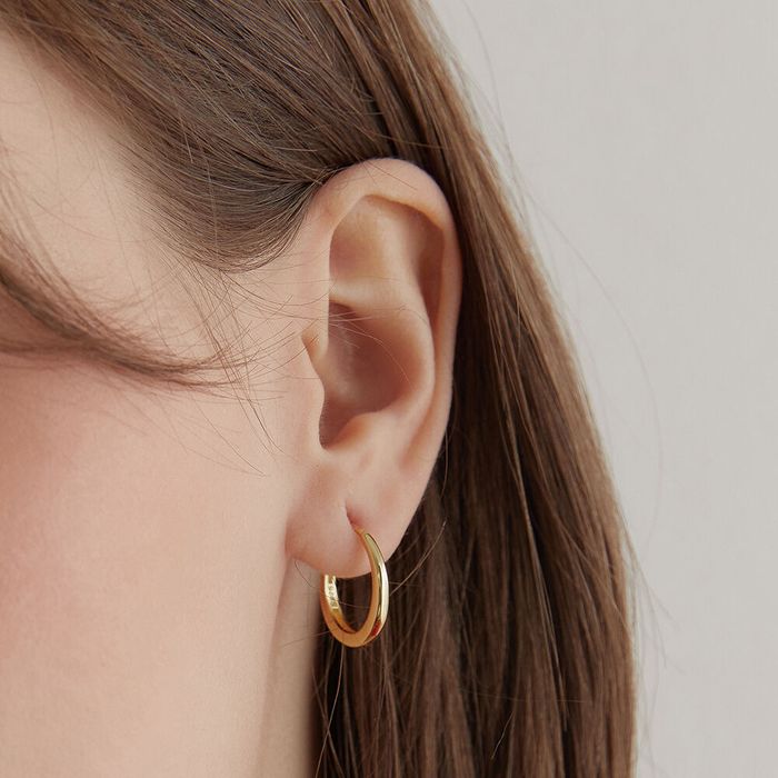 [Silver 925] Shine Hoop Earrings おしゃれ ピアス 韓国ファッション