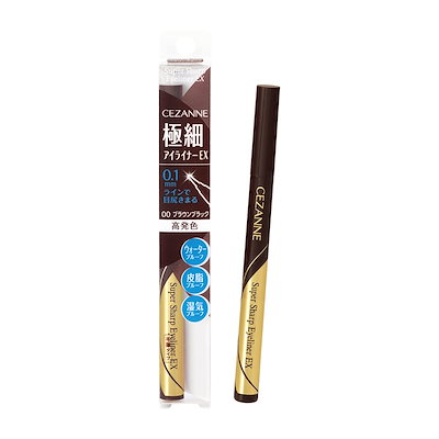 他サイト： セザンヌ 極細アイライナーEX 00 ブラウンブラック 0.48ml リキッドアイライナー ウォータープルーフ 湿気プルーフ 高発色の商品画像
