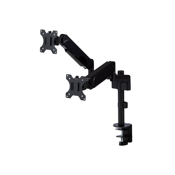 DPA-DS07BK モニターアーム ショート デュアル2画面 支柱付 ガススプリング式 1732インチ 耐荷重約19kg2 ブラック メーカー直送
