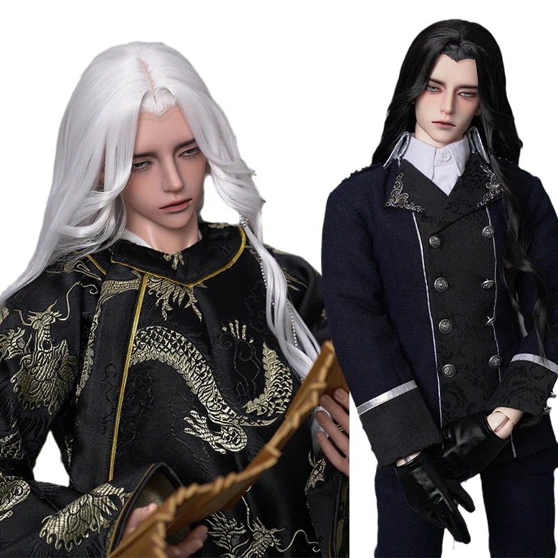 BJD 1/3 ドール用ウィッグ ロング パーマ 定型ウィッグ 黒色 白色 SD/小顔SDサイズ球体関節人形用ウィッグ