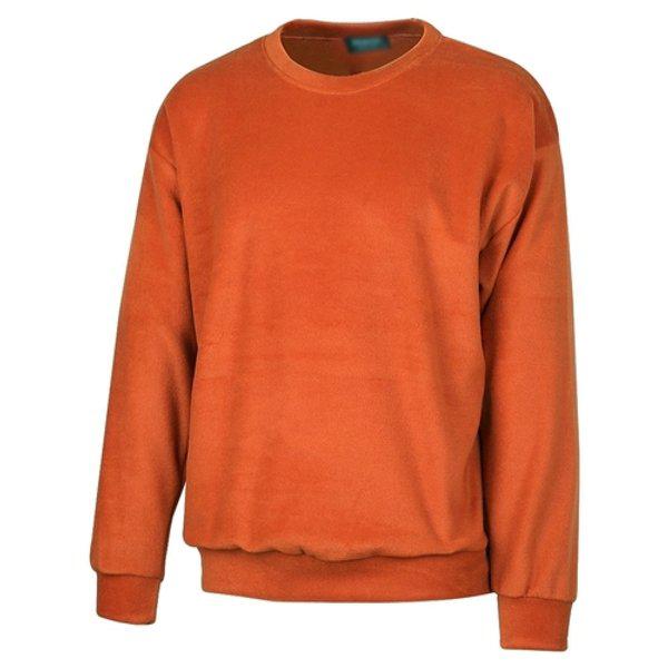 メンズベーシックラウンド長袖フリースTシャツNE-TSA-Q010-レンガ
