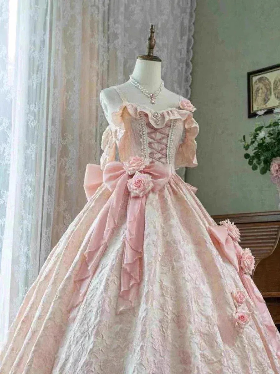 5月新入荷商品25ロシヤズセレモニーデザインロリータの花柄フロアレングス華やか大人ドレス ウェディングドレス