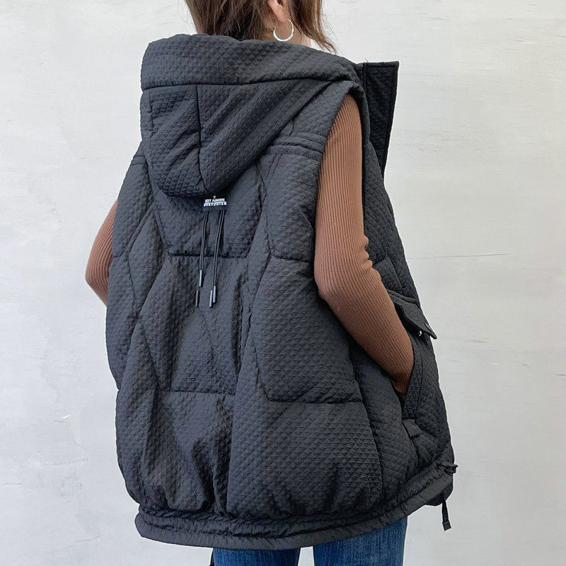 冬アウター ジャケット 秋冬 新作 フード付き 百掛け 厚手 ゆったり アウター レディース セミロング ダウンコットンジャケット ベスト