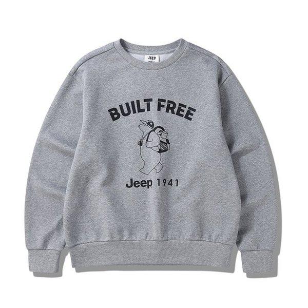 BUILT FREE ベア 男女兼用 ルーズフィット スウェットシャツ JQ1TSU894MG