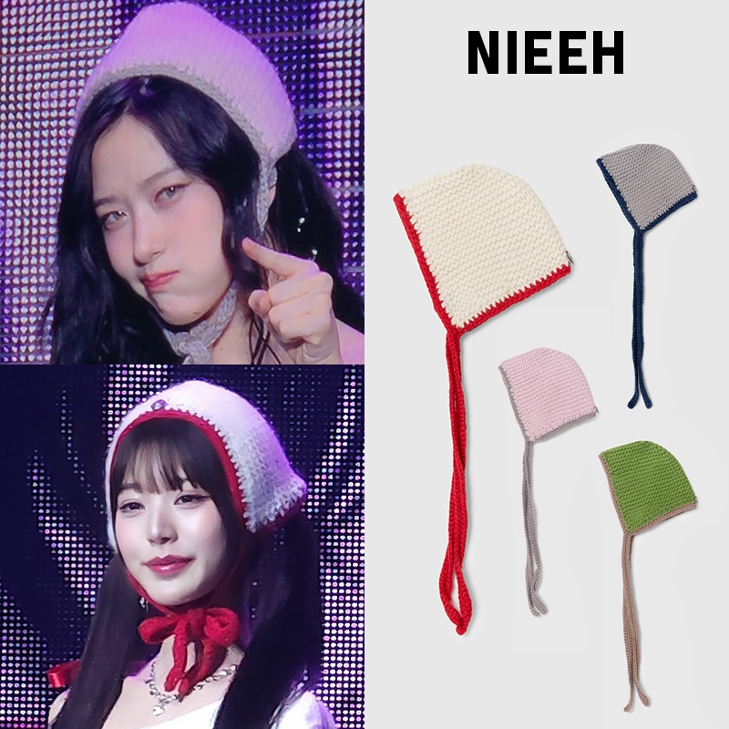 [IVE JANG WONYOUNG/AN YUJIN着用] NIEEH LITTLE MATCH GIRL HAT 4色 / 帽子 / ニット帽 / 配色帽 / ギフトのおすすめ